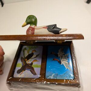 Mallard Duck Playing Cards Storage Box & Sealed Cards Vintage Cabin Core
